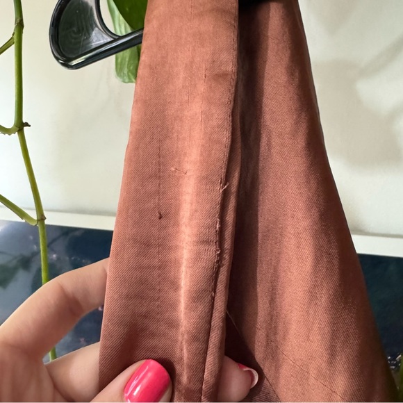 NWT Zara Brown Draped Satin Effect Top - Picture 10 of 15